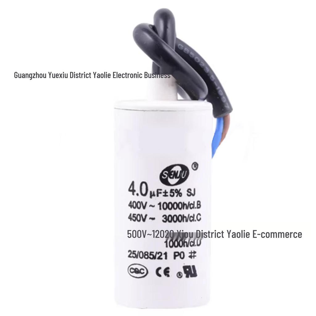 CBB60 450V 5uF Motor Start Capacitor for Washing Machine/Water Pump, 30x60mm