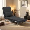 Single Sofa Bed, 3-in-1 Convertible Folding Chair Bed with Adjustable Backrest, Removable Armrests, Black