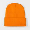 [] Acrylic fiber enlarged warm knitted hat big head circumference solid color flanging cold hat thickened warm