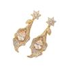 Vintage Fashion High-End Zirconia Trumpet Flower Earrings Summer Niche Light Luxury Zirconia Earrings