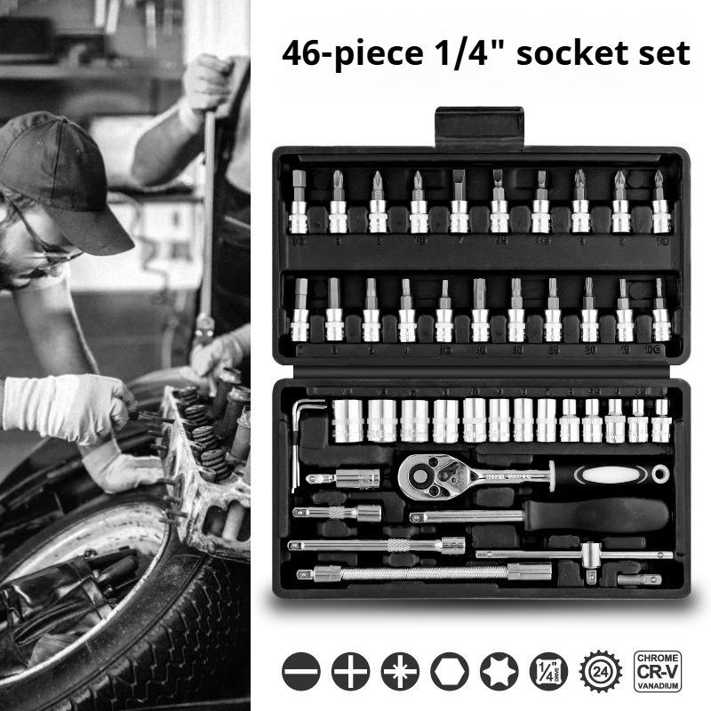 Quick Ratchet Socket Combination Set Car Tool Kit Repair Wrench Tool Set