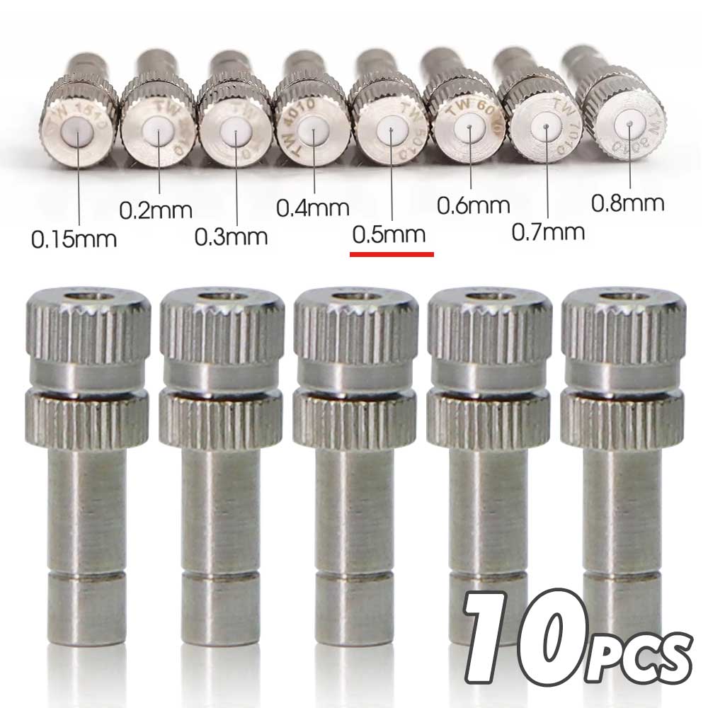 6mm 0,15-0,8mm Niederdruck-Zerstäuberdüsen Feinsprüher Slip-Lock für Bewässerung im Außengarten, Befeuchtung, Kühlung