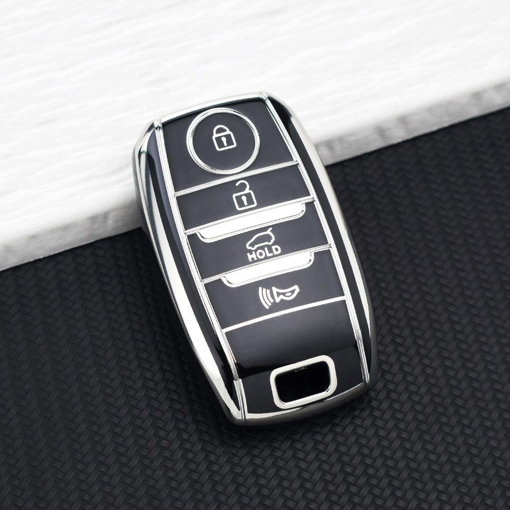 4 Buttons Premium TPU Car Key Fob Cover Protective Shell For Kia K3S KX5 KX3 Cerato Ceed Rio Optima Sorento Niro Soul Key Chains