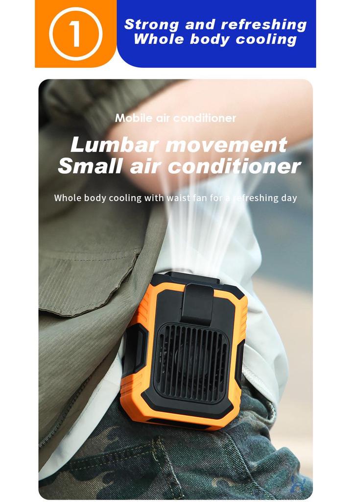 Portable USB Cross-body Waist and Neck Fan for Outdoor Use