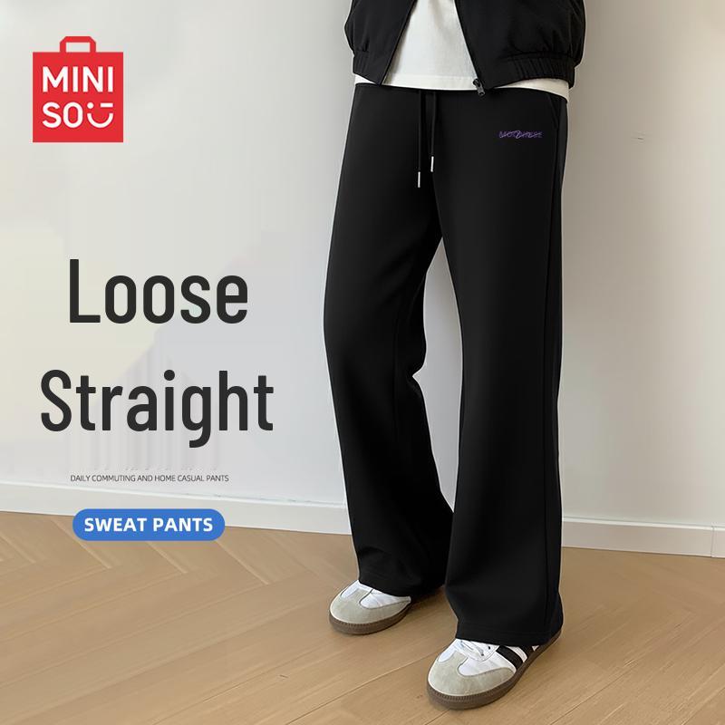 MINISO Men's Fleece-Lined Straight-Leg Sweatpants