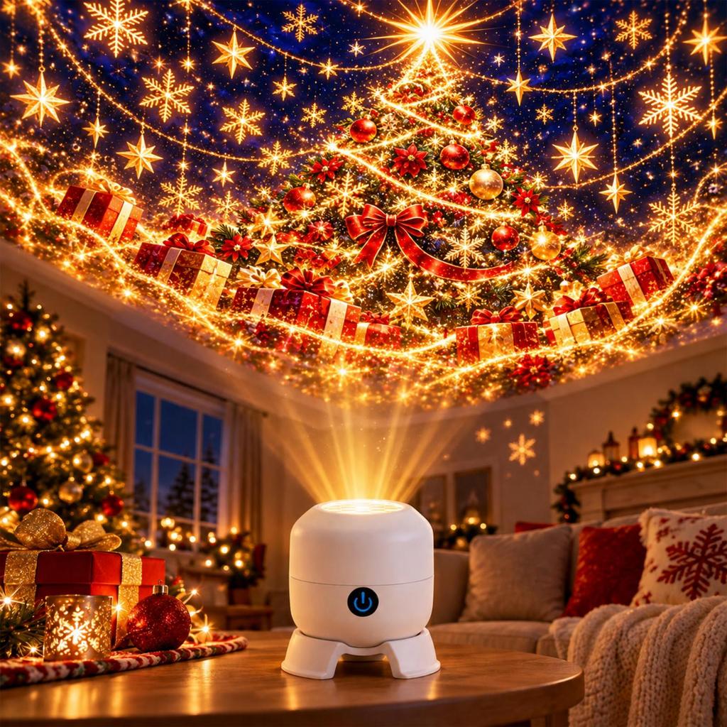 Holiday Projection Stage Light with Rotating Colorful Effects for Christmas and Halloween