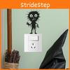 Black Halloween Features Cartoon Switch Sticker Pvc Wall Decor For Living Room