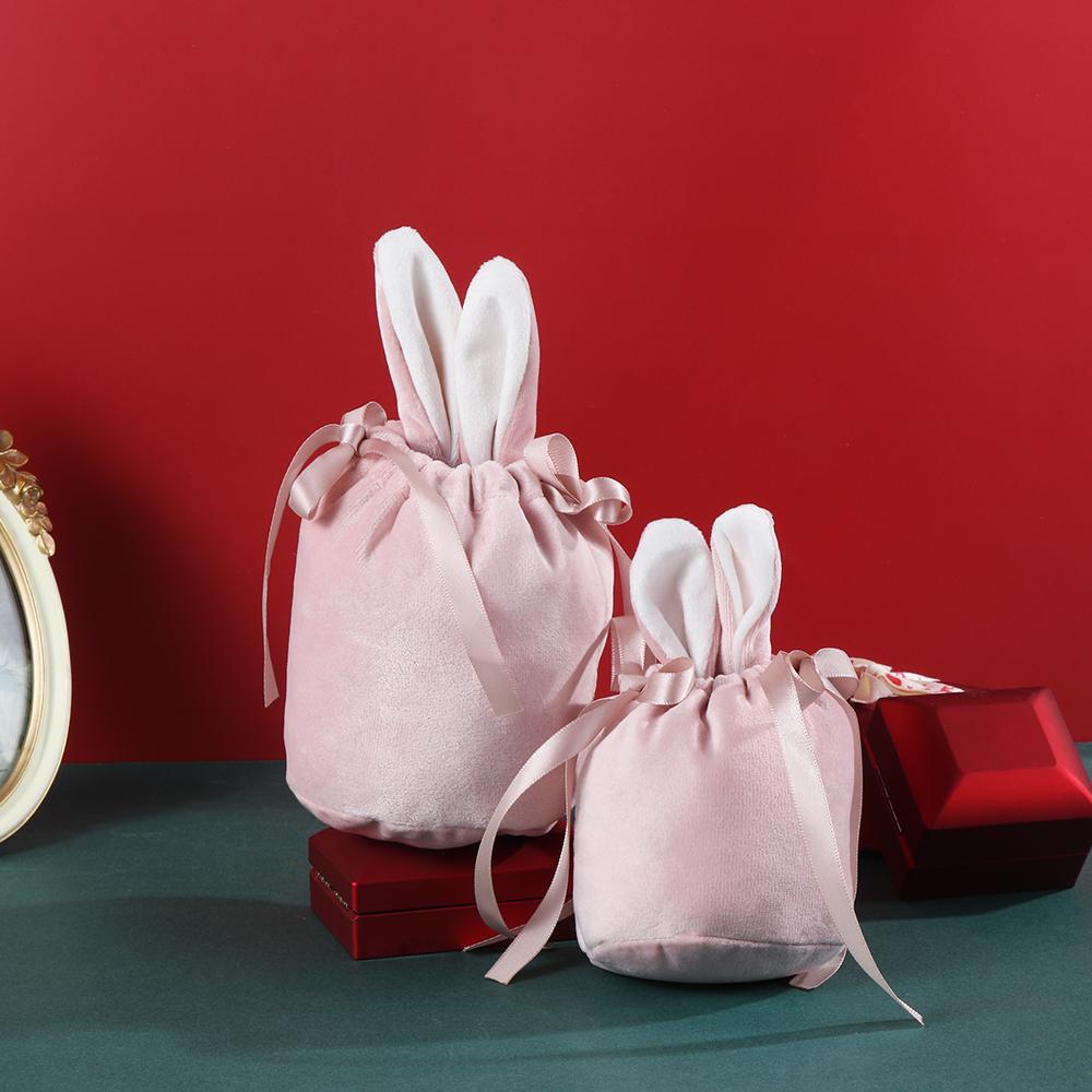 Bunny Ears Easter Bunny Ears Candy Bags Flannelette Gift Packing Bags Rabbit Ear Gift Bag  Easter