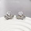 Explosive Fresh And Delicate Love Fan Skirt Stud Earrings Light Luxury Dream Girl Feeling Versatile Style