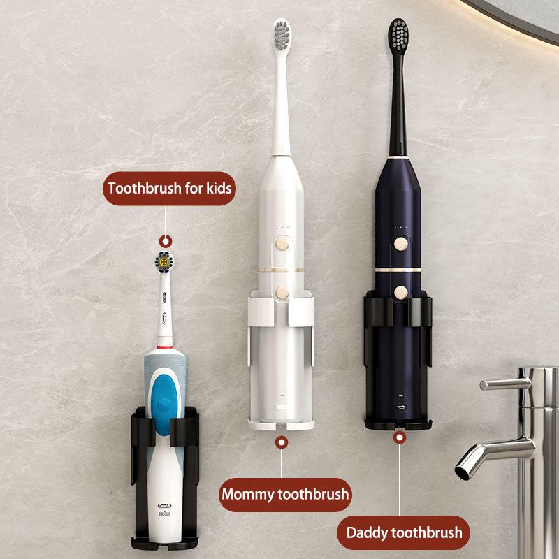 BGRORIO Electric Toothbrush Holder Space Saving Traceless Bathroom Self-adhesive Wall-mounted Toothbrush Storage Base