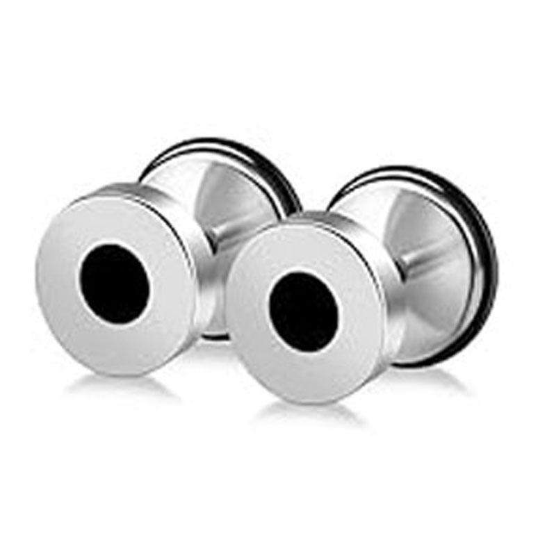 Pendientes Redondos de Acero Inoxidable con Cruz y Goteo de Aceite para Hombre