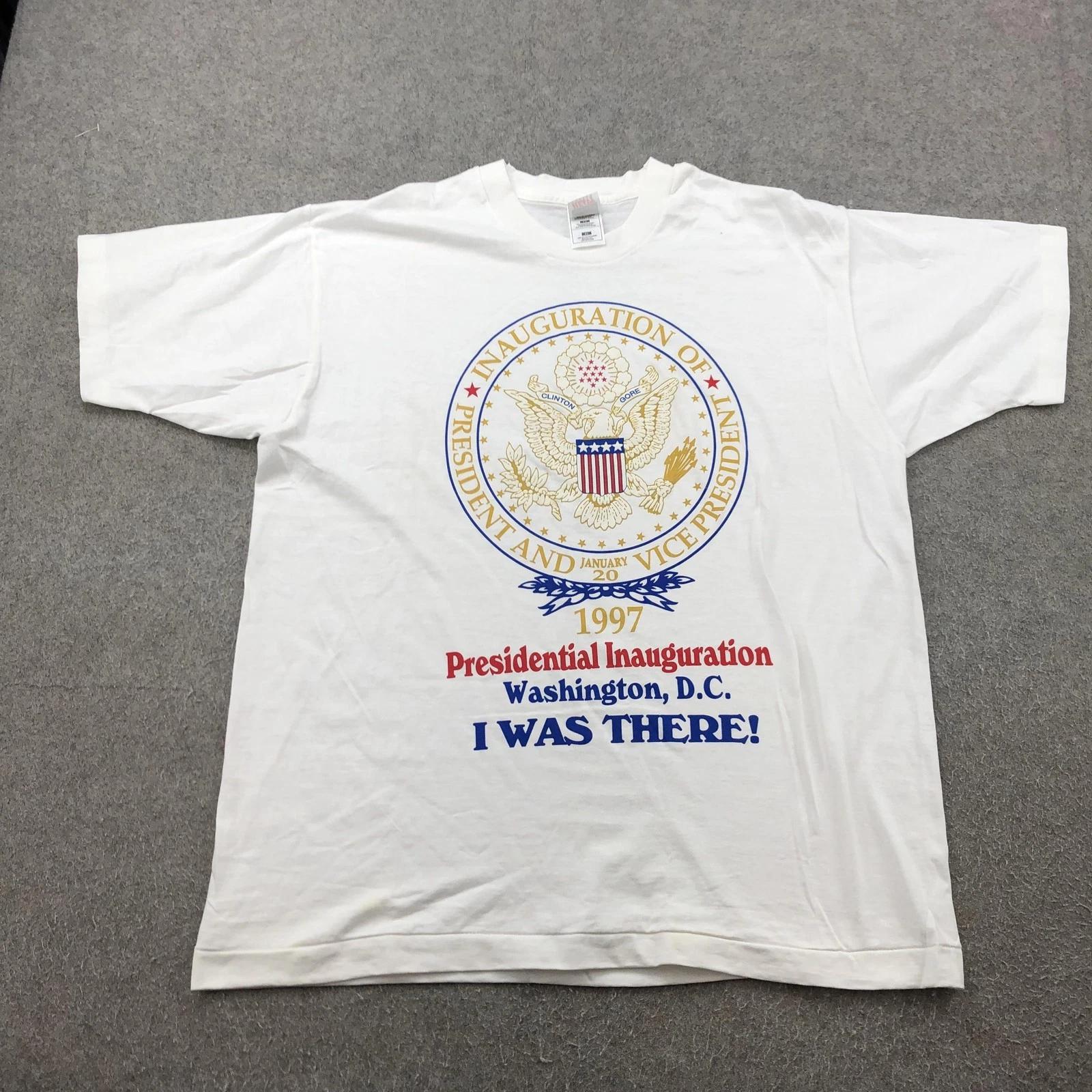Vintage Politcal Shirt Mens XL 1997 Inauguration I Was There Bill Clinton 3XL