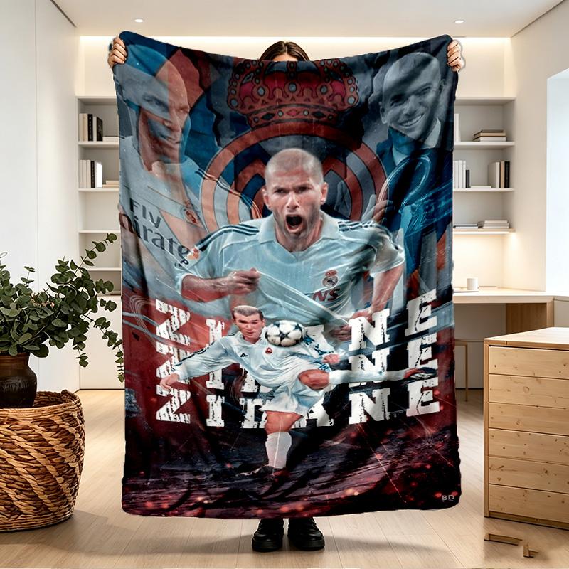 Zinedine Zidane Print Blanket - Soft & Comfortable, for Bedroom, Travel, Sofa, Home Decoration - Birthday Christmas Gift for Friend