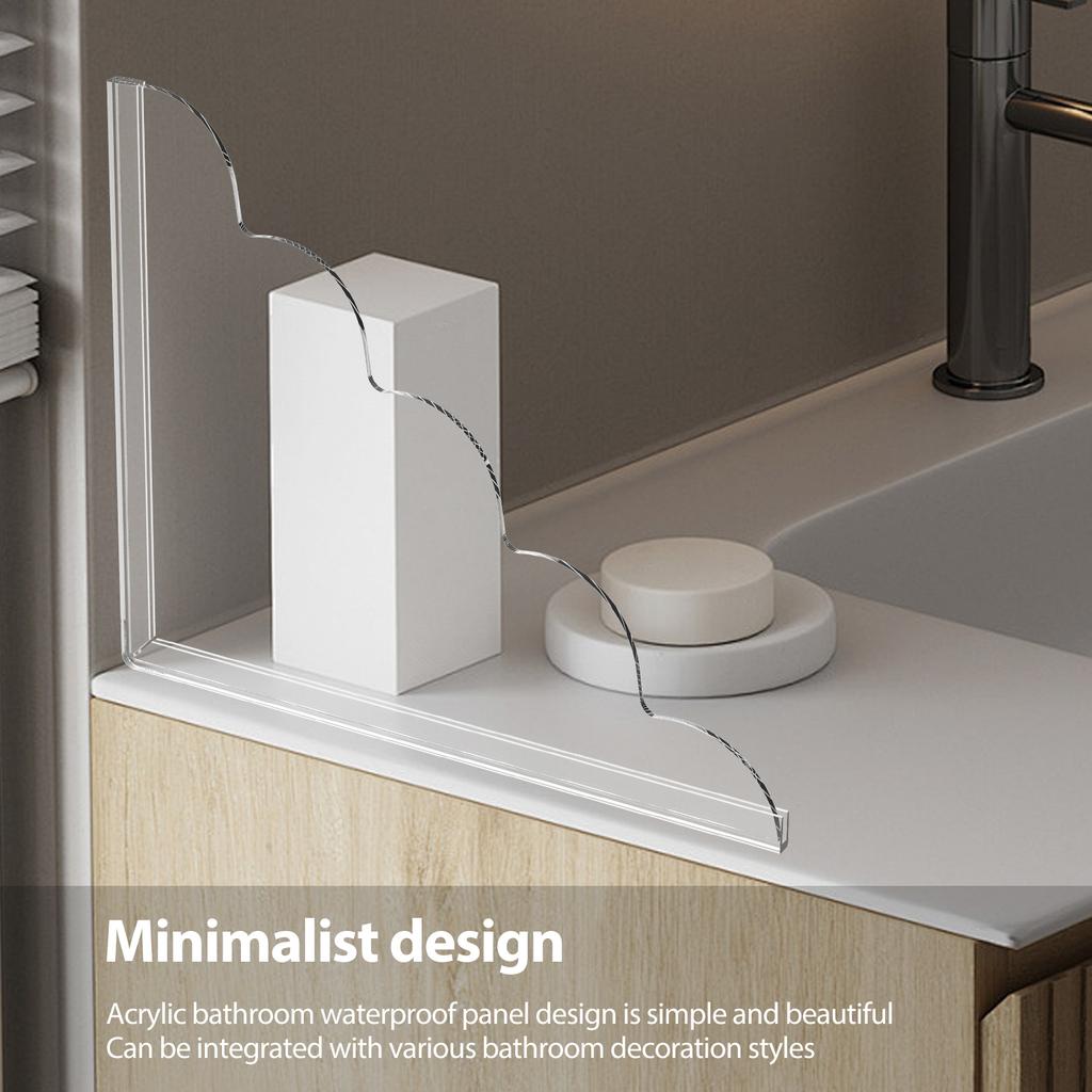 2Pcs New Acrylic Shower Splash Guards Waterproof Transparent Bathtub Water Guards Wear Resistant Tub Corner Guards for Bathroom