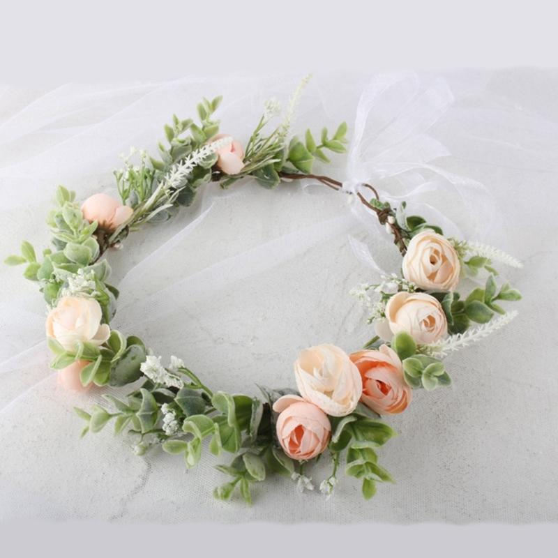 Couronne de Fleurs de Mariée Pour Mariage Bandeaux de Fleurs Mariée Bandeaux Floraux Femmes Guirlandes Florales Couronne Guirlande de Cheveux
