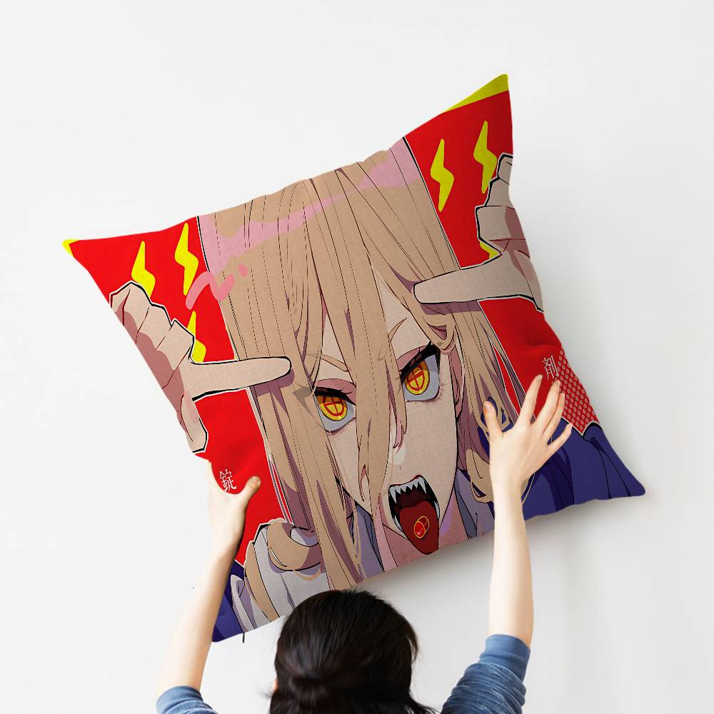 Anime C-chainsaws M-mans Personalized Pillow Cover Kids Bedroom Wild Party Decor Pillowcase kid Birthday shower Gift