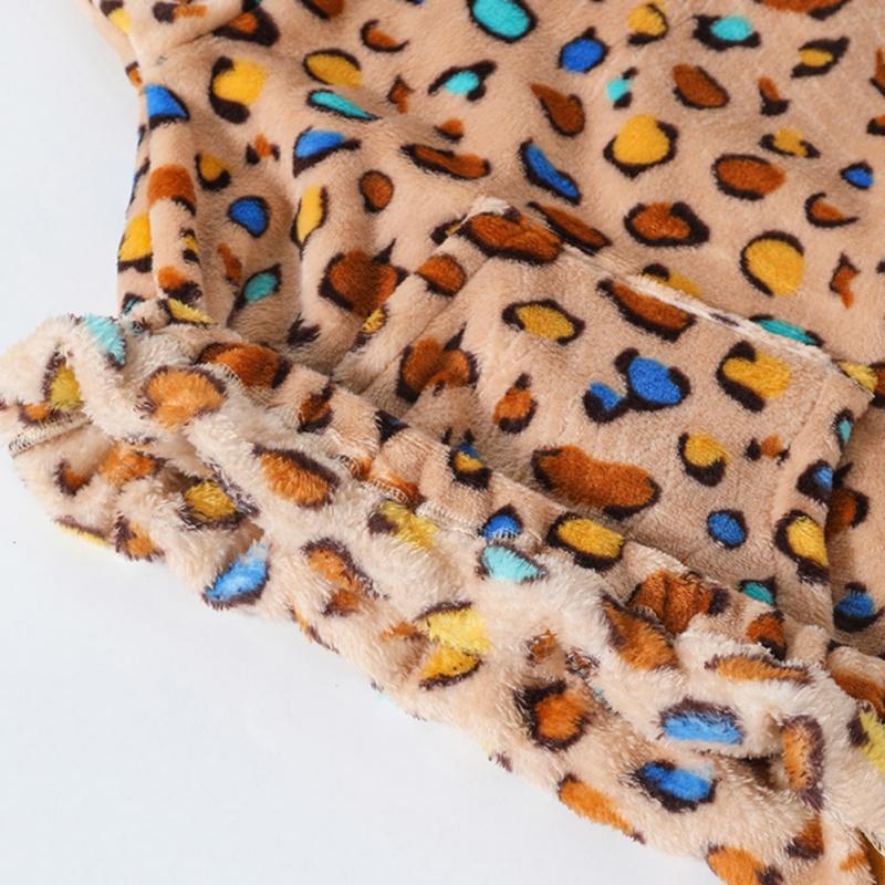 Dětská mikina Dětská mikina s kapucí z korálového sametu s leopardím potiskem