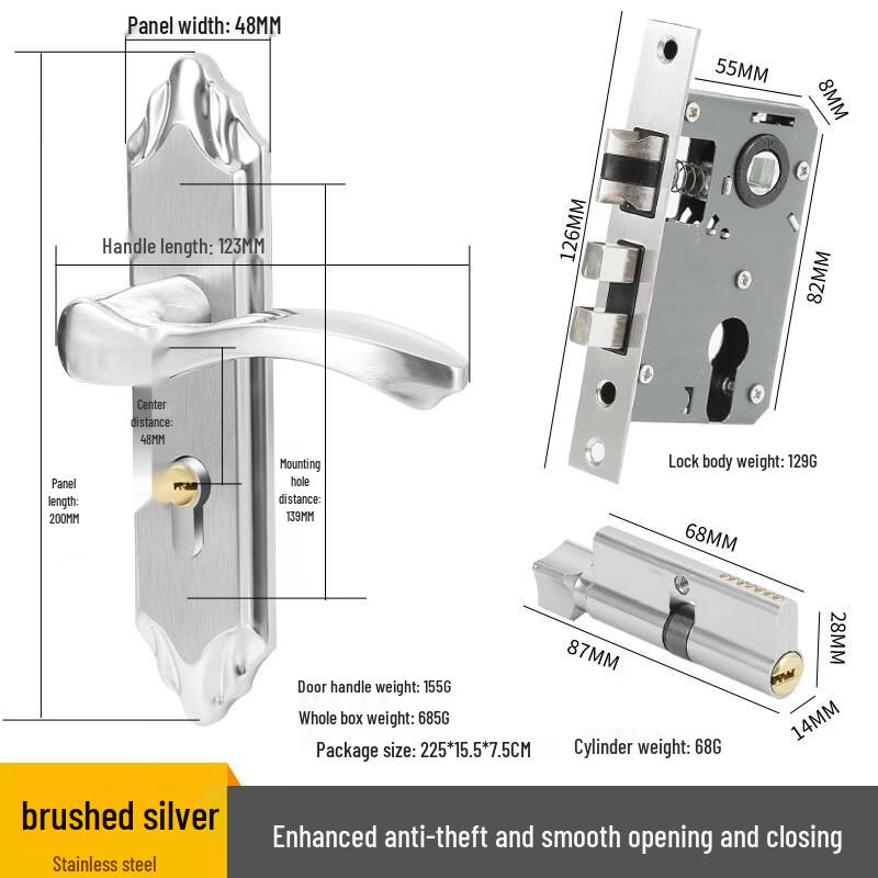Shengbai Stainless Steel Silent Interior Door Lock