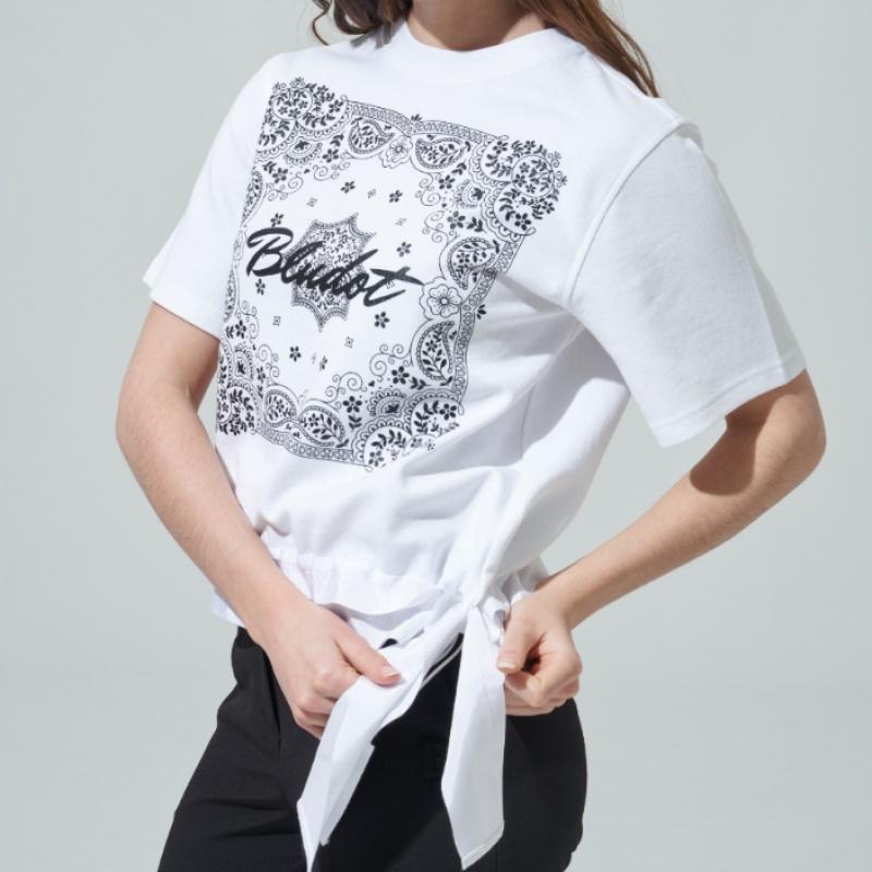 Blu Dot Bandana Graphic Tape PoinT T shirT Wh
