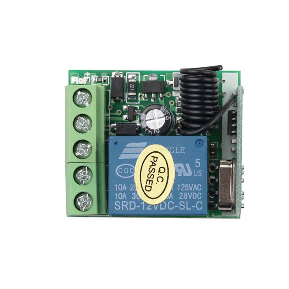 433Mhz DC 12V 1CH Comutator universal de telecomandă fără fir cu transmițătoare, modul receptor RF releu cod de învățare EV1527
