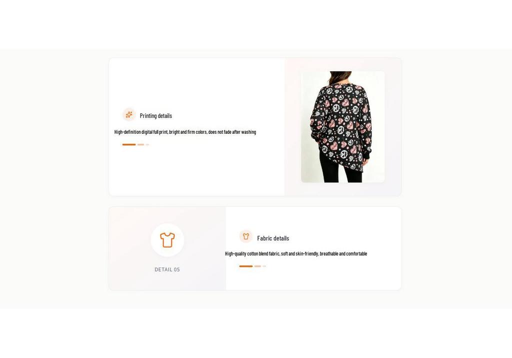 European Halloween Heart Pumpkin Print Long Sleeve with Ribbed Cuffs and Irregular Hem (2026 Style)