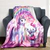 1pc Unicorn Hello Kitty Blanket Lightweight Flannel Throw for Sofa Bed Travel Camping Livingroom Office Couch Chair