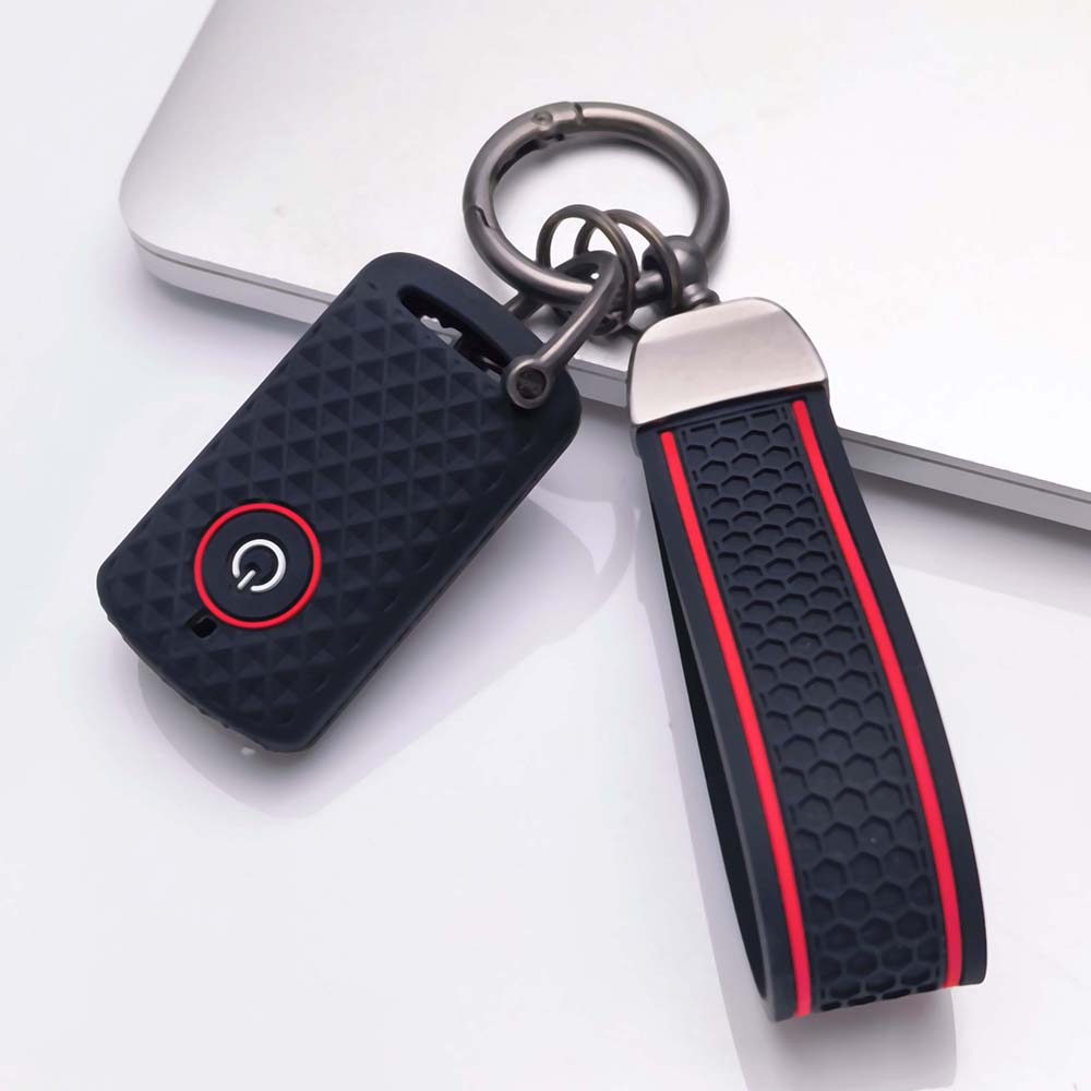 Silicone Key Fob Cover with Wrist Keychain Compatible with Yamaha NMAX Aerox NVX XMAX QBIX Mio Gravis XSR 155 300 400 900