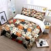Adorable Colorful Cat Pattern Bedding Duvet Cover Set  (1*Duvet Cover 2*Pillowcases, Without Duvet Insert)