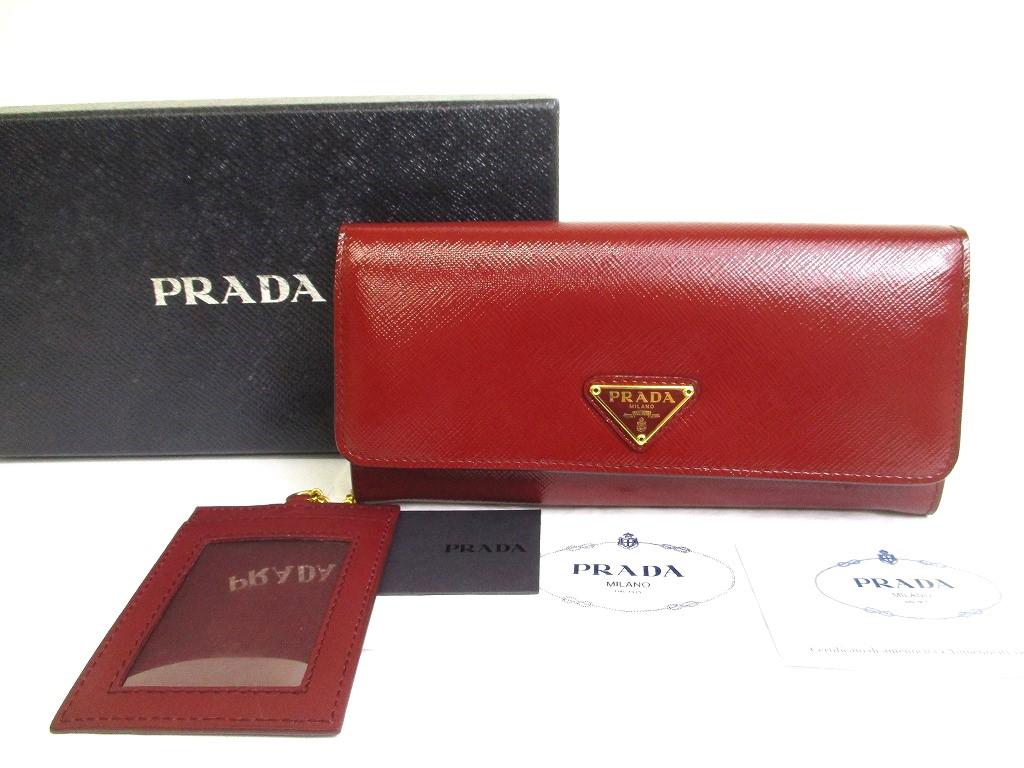 

Автентичний шкіряний гаманець PRADA Saffiano Cerise N із довгим клапаном і подвійним складом №a606 відремонтований