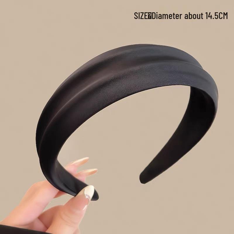 

Женская свежая атласная нескользящая повязка на голову - стиль «губка с высокой короной», идеально подходит для умывания лица