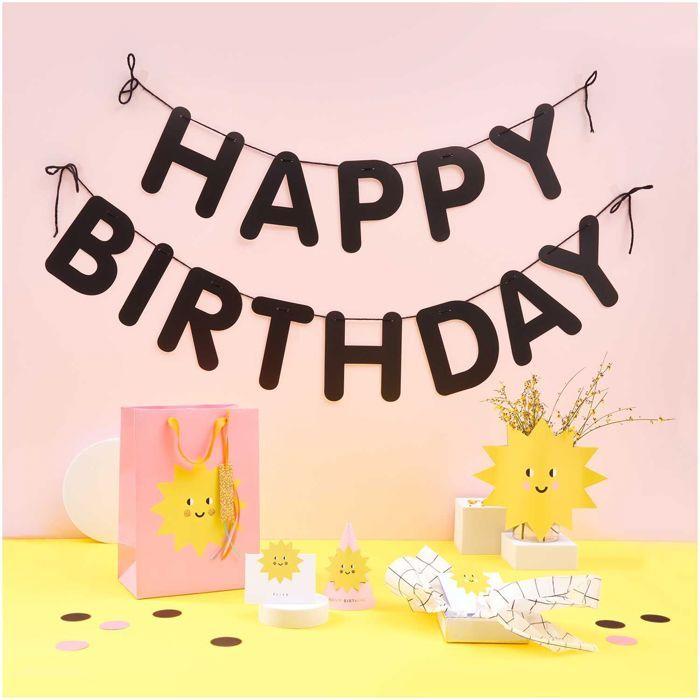 Black Happy Birthday Garland 5 M