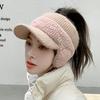 Ear protection Warm wool cap Children's winter thickened knitted ponytail hat Casual versatile empty top hat Cycling hat