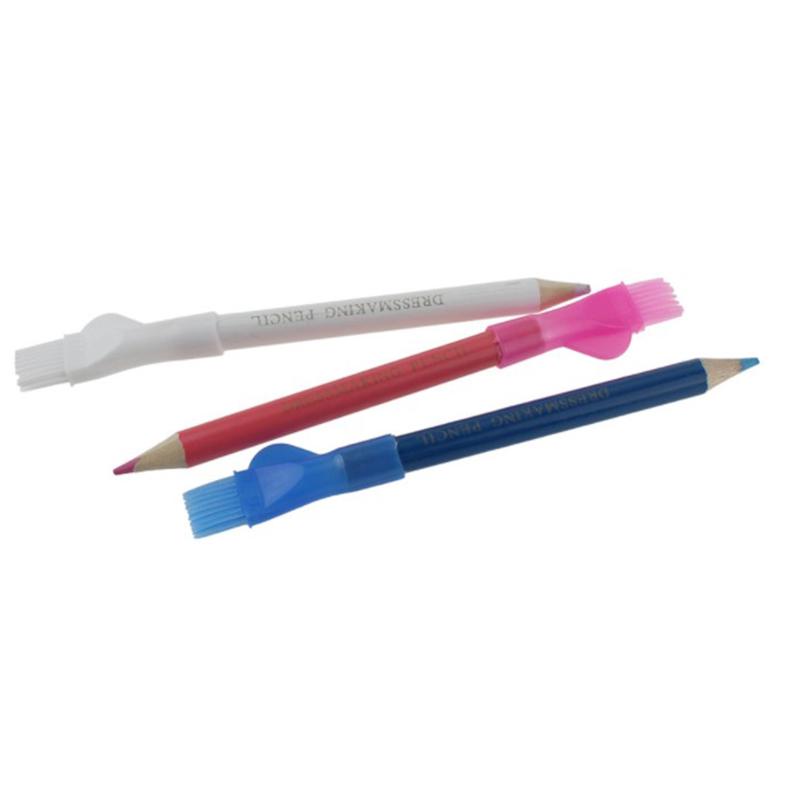 3 Peças Lápis Giz de Alfaiate com Escova para Costureiras DIY Marcadores de Artesanato