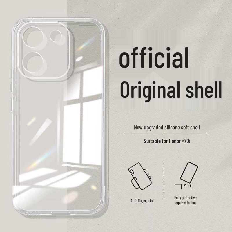 Honor X70i Case: Solid Color, Full Coverage, Anti-Drop, Soft Shell, Straight Edge Design, New Model