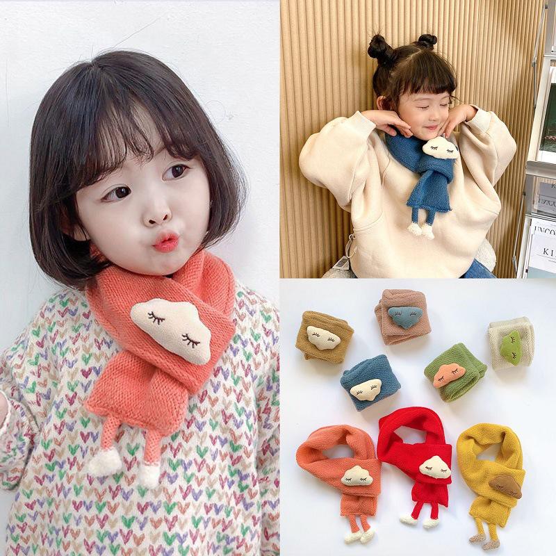 Children's Autumn Winter Cartoon Scarf - Windproof, Super Cute, Fashionable Korean Style Neck Warmer for Boys and Girls