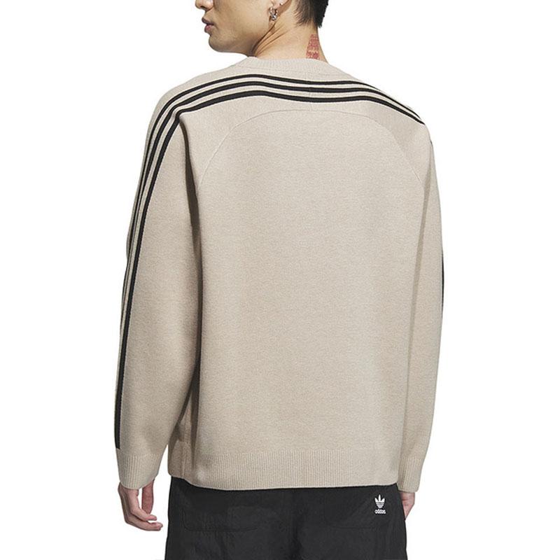 adidas Originals Felpa Sportiva in Maglia con Striscia Laterale Unisex Kaki IX7816