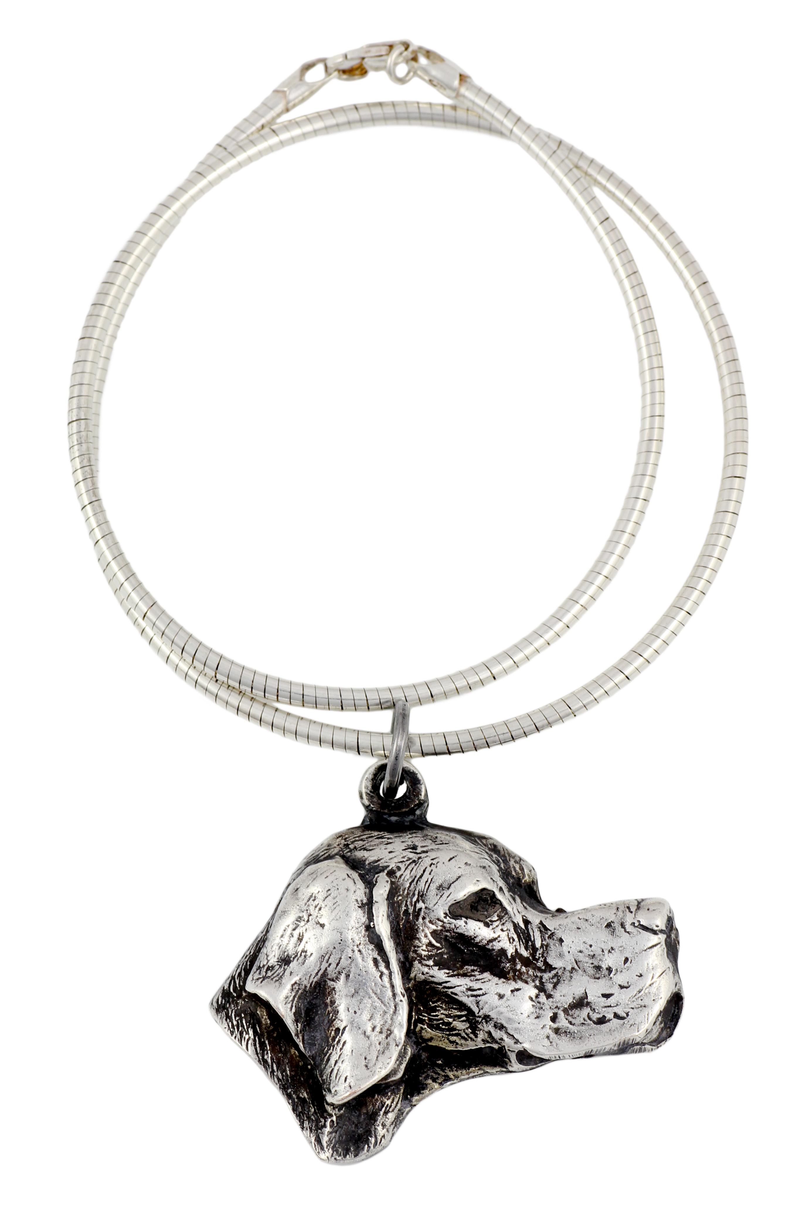 

English Pointer - Dog necklace, unique jewellery for the dog fan, unique adder pendant by Art-Dog brand срібний