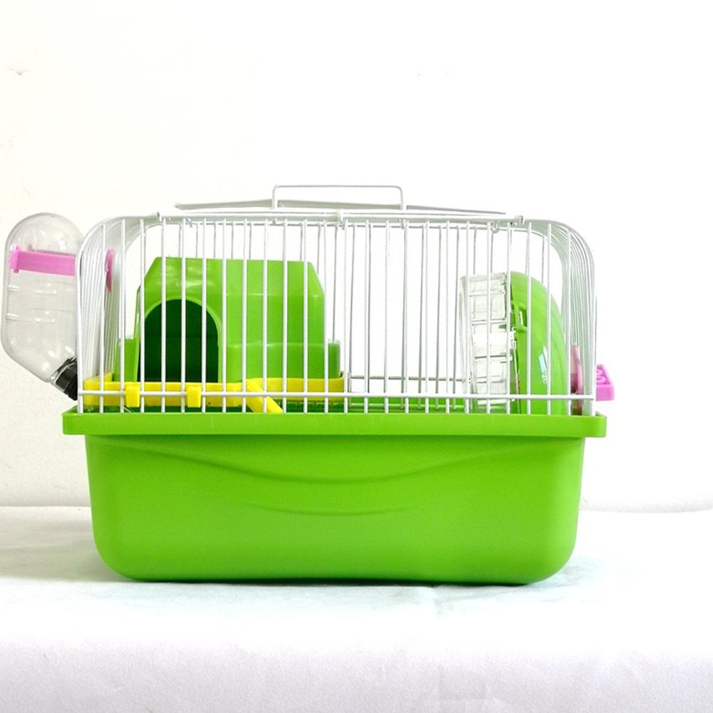 Double Layer Villa Shape Pet Cage with Running Wheel Feeding Bowl for Hamster