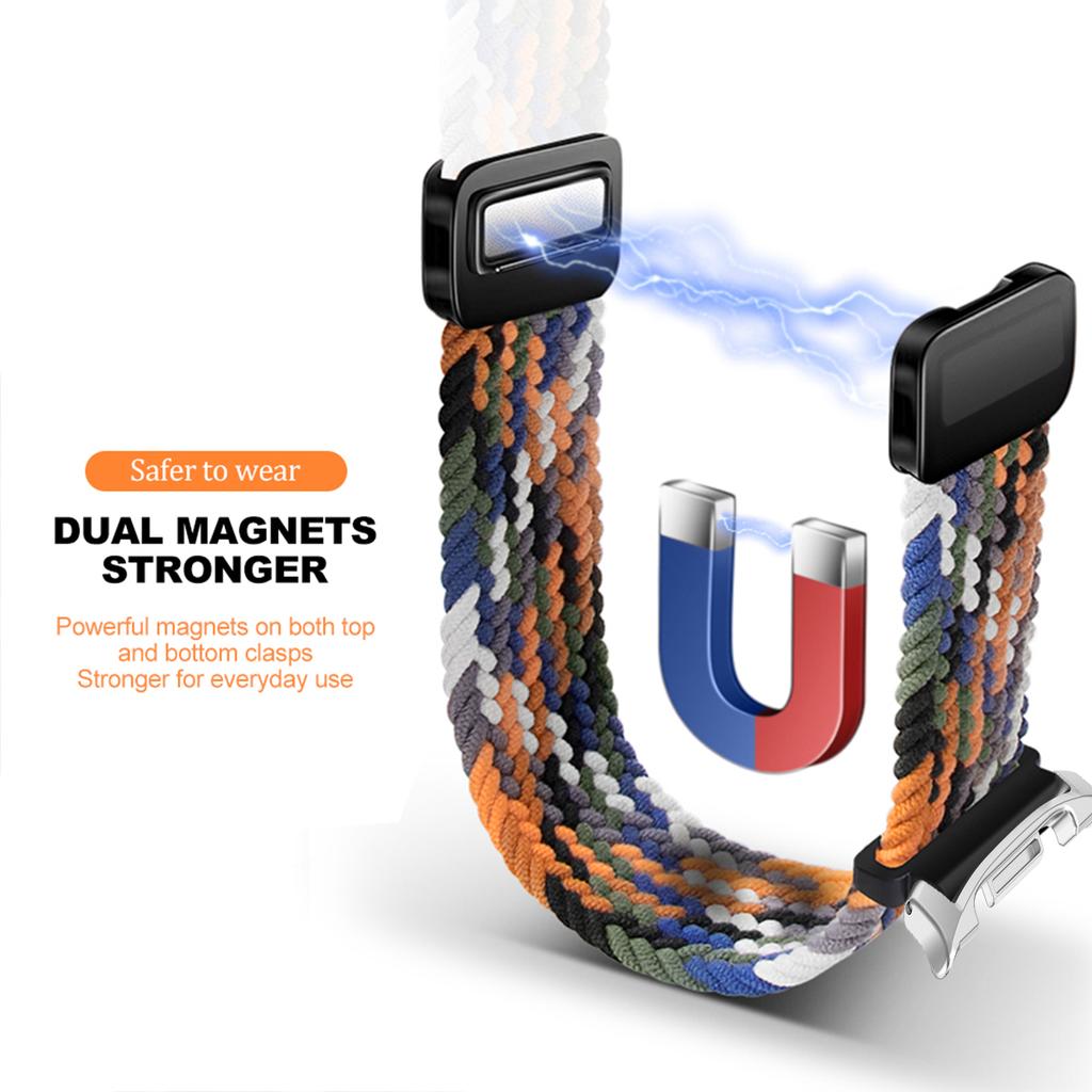 Magnetic Nylon Strap for Samsung Galaxy Watch 8 40mm 44mm Braided Solo Loop Bracelet for Samsung 8 Classic 46mm Adjustable Band