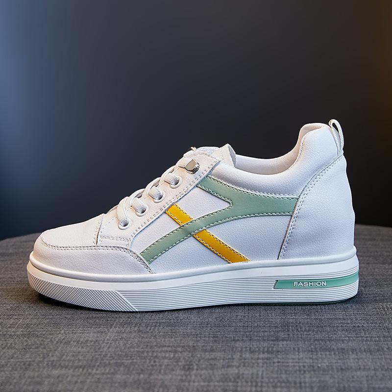 

белые туфли на толстой подошве женские новые весенние дышащие одинарные туфли с внутренней платформой детские спортивные и повседневные кеды женские 33