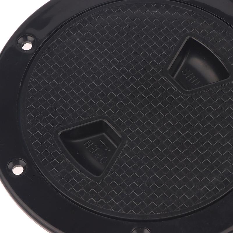 4/6/8In Abs Plastic White Black Round Deck Inspection Plate Hatch Cover Deck Plate Non Slip Detachable For Marine Rv Yacht Boat