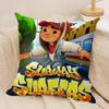 S-Subway Surfer Game Cushion Cover Silky Short Plush Invisible Zipper Dustproof Sofa Pillow Case For Home Decor