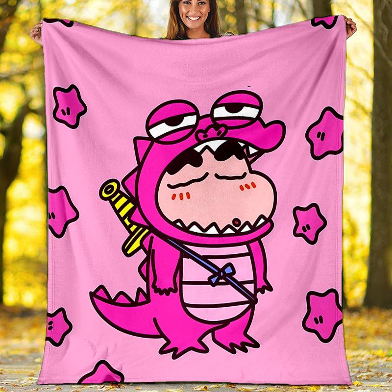 Crayon Shin-chan printed throw blanket—soft,warm;versatile blanket for all seasons—perfect as &air-conditioning throw,nap blanket