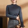 Women Bottoming Tops DE Velvet Self-Heating Thermal Top Half High Collar Long Sleeve Slim Fit Base Layer Shirt