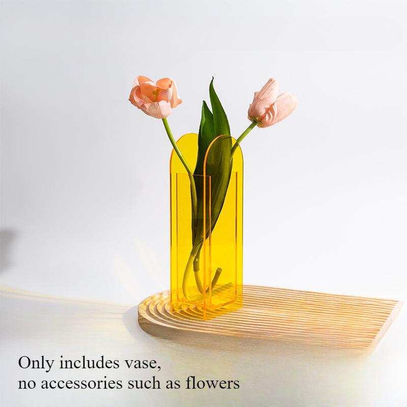 Ins Vase Ornament Acrylic Vase Simple Decoration Transparent Flower Vase Living Room Dining Table Hydroponic Flower Planter