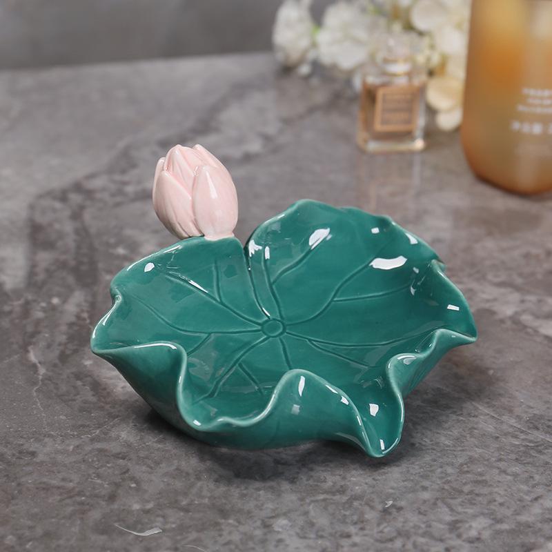Lotus Rhyme Ceramic Soap Dish - Bathroom & Office Decor