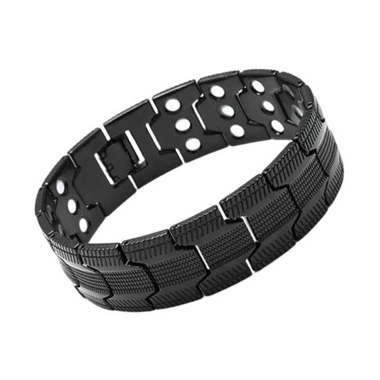 Alloy Magnetic Bracelet Retro 3-Row Magnet Therapy Bracelet Hypoallergenic Health Bracelet Gift for Him Her Women Men