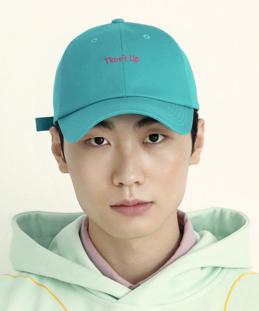Taimseullib Pixel Lettering Turquoise Ball Cap Tbc05429