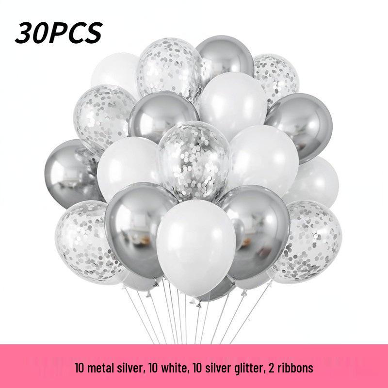 12" Sequin Confetti Balloons - Set of 30 for Christmas, Halloween, and Birthdays