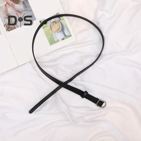 Damebelte Dame tynt kunstskinnbelte med spenne Casual Jeans Midjebeltetilbehør for kjoler Bukser